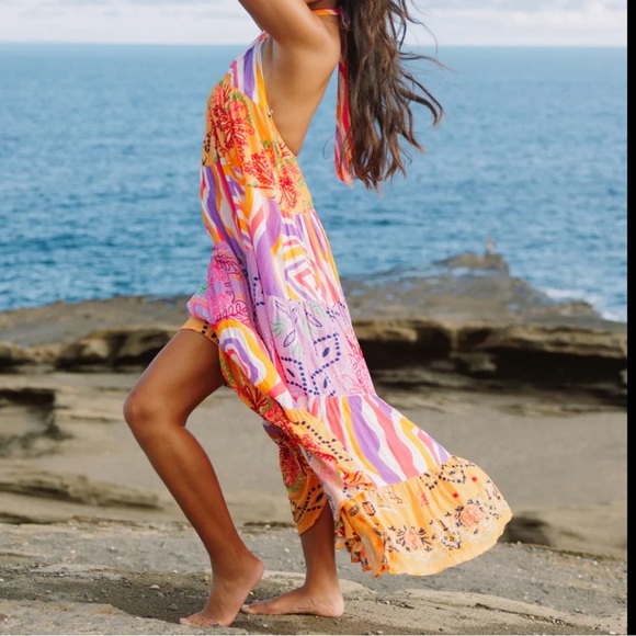 SUNDRESS REVOLVE CAMILA LONG DRESS MIX COMPORTA / SAINT TROPEZ Size Small - Picture 3 of 7